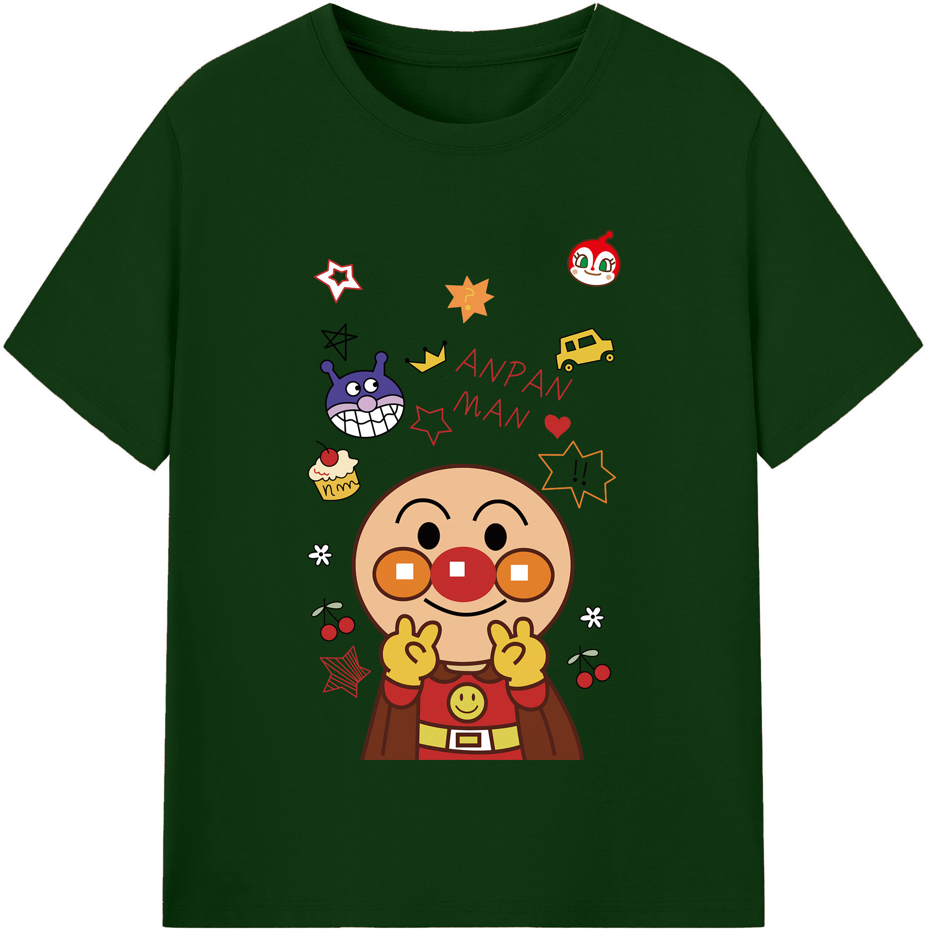 （画像用） アンパンマン Anpanman 綿100％半袖Tシャツ（フロントプリント）